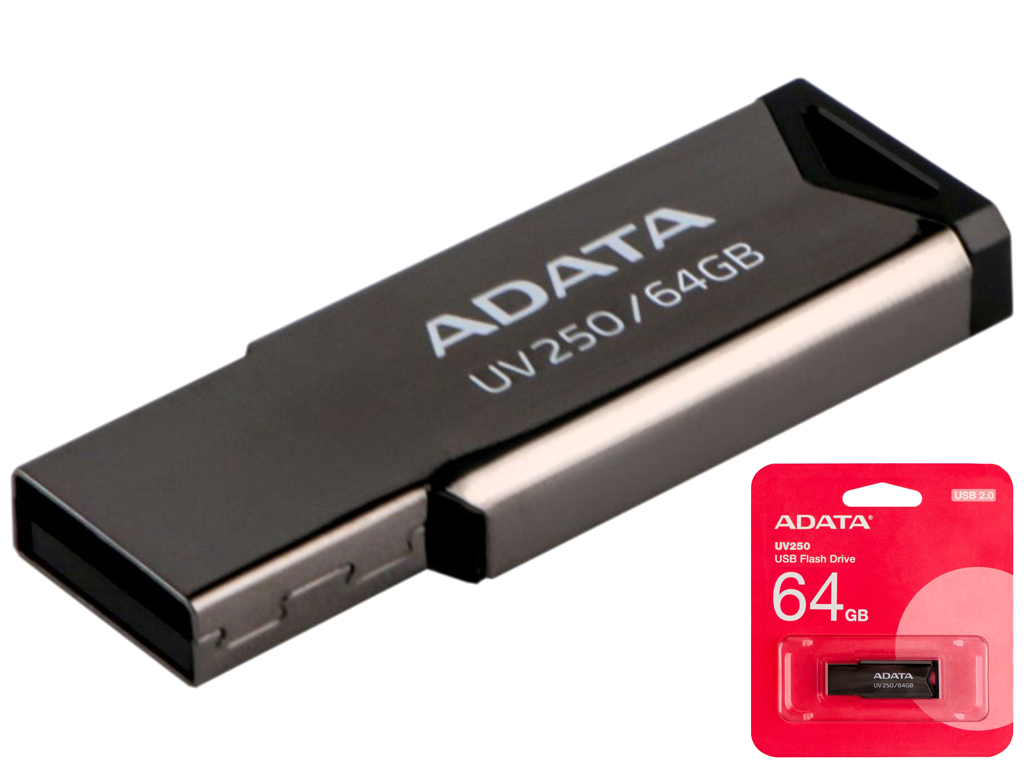 USB флеш-накопитель A-Data AUV 250 64GB, цвет черный
