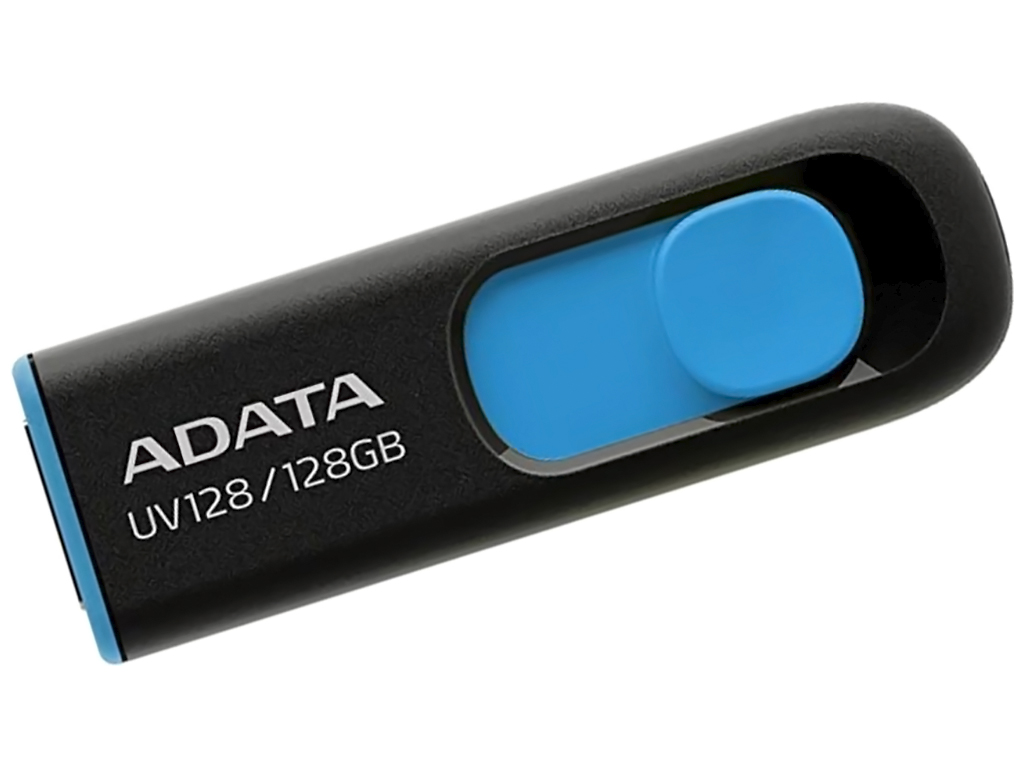 USB флеш-накопичувач 3.2 A-Data UV128 128Gb, колір чорно-блакитний