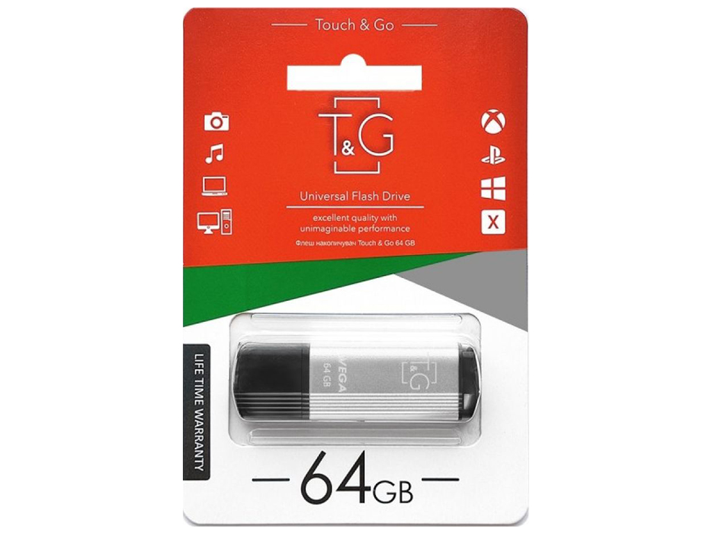 USB флеш-накопичувач T&G 64gb Vega 121, Сірий