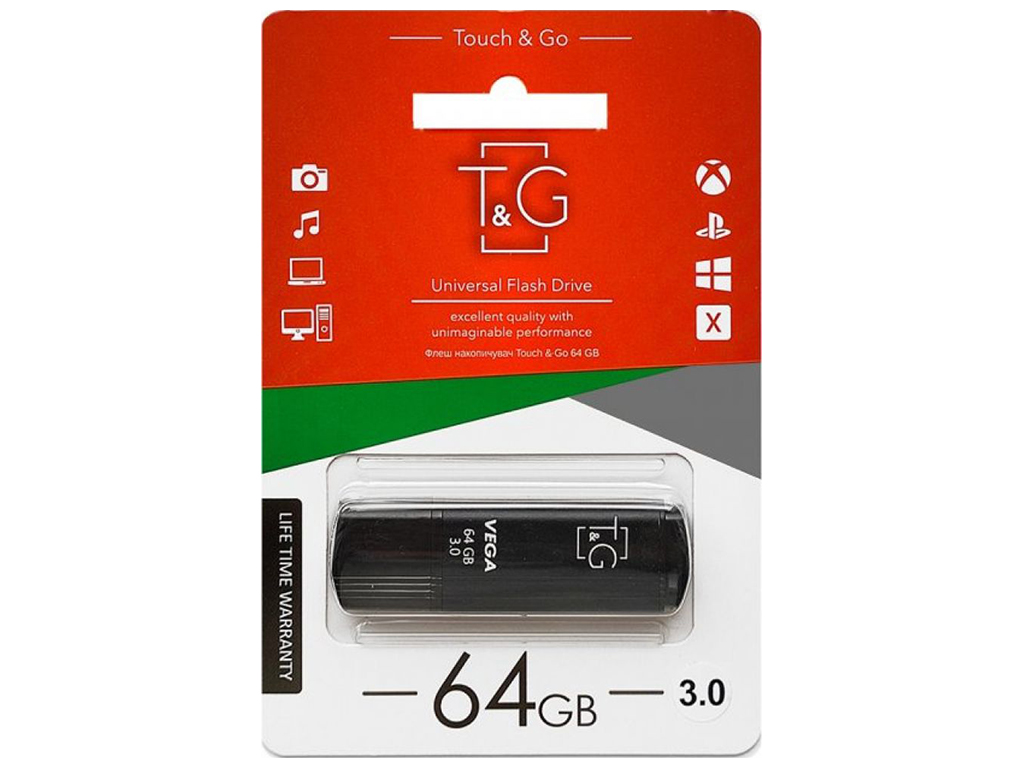 USB флеш-накопичувач 3.0 T&G 64gb Vega 121 Колір Чорний