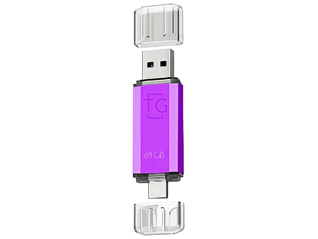 USB флеш-накопитель T&G 64gb USB/Type C 009, цвет фиолетовый