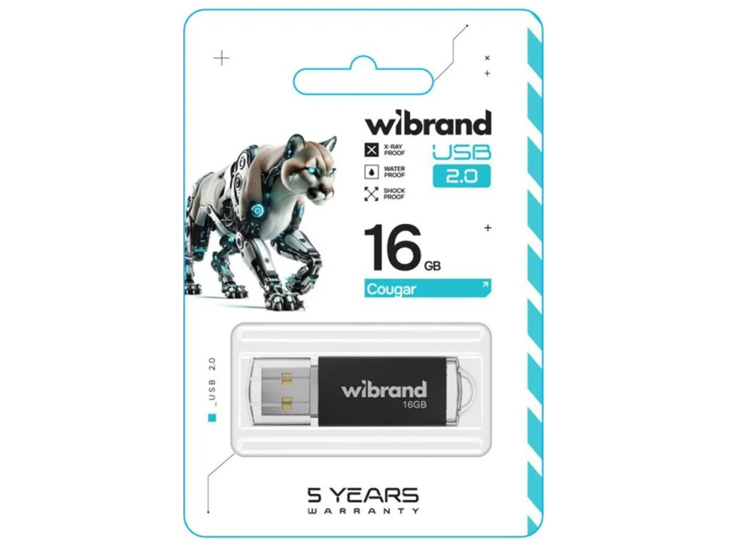 USB Flash Drive Wibrand 16gb Cougar Цвет Черный