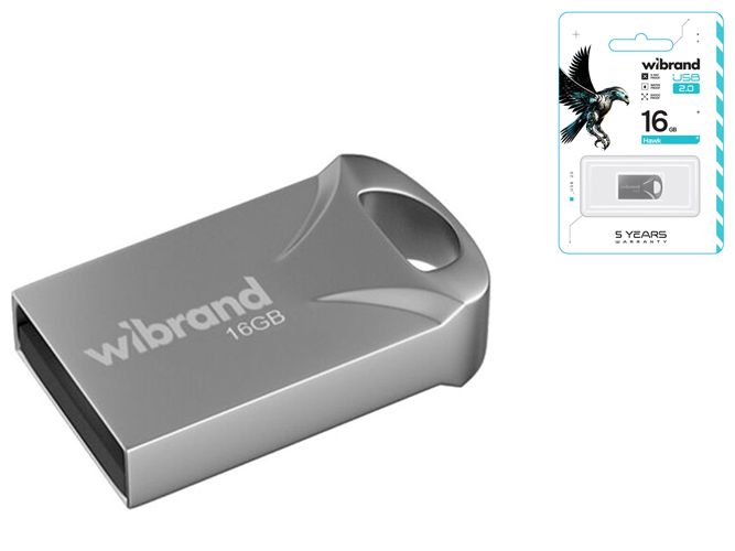 USB Flash Drive Wibrand 16gb Hawk Цвет Серебро