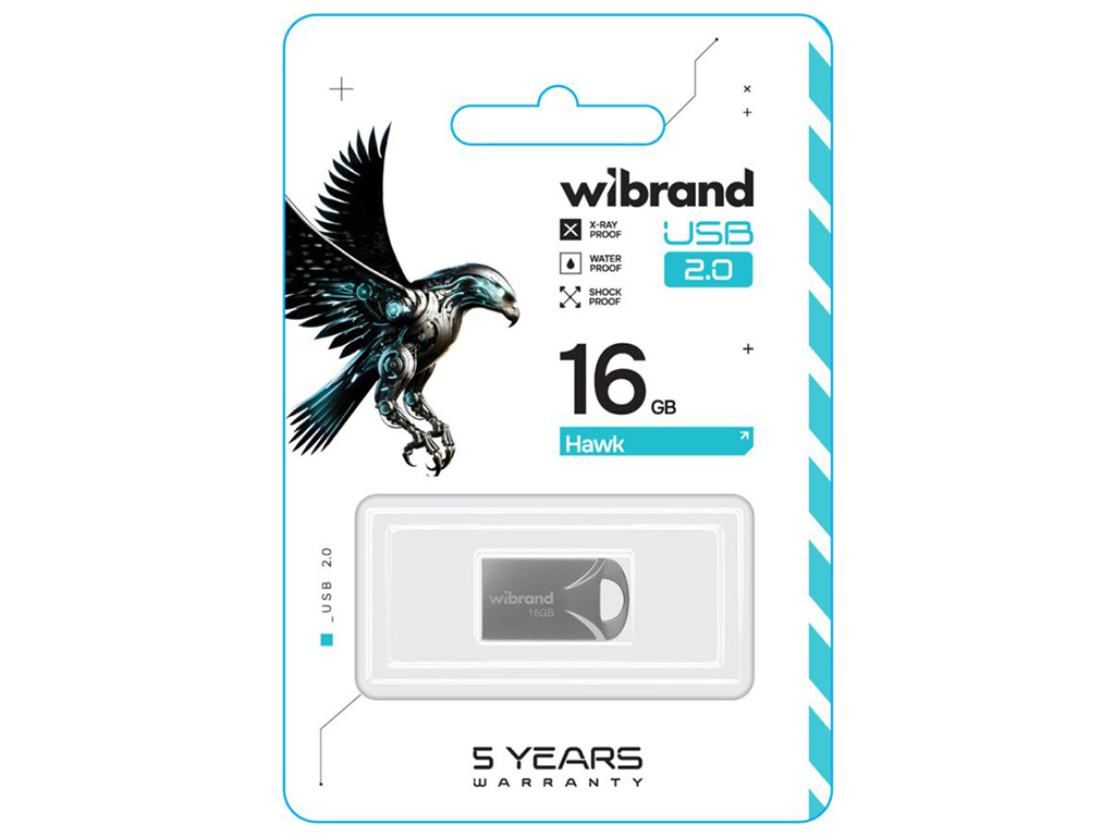 USB Flash Drive Wibrand 16gb Hawk Цвет Серебро