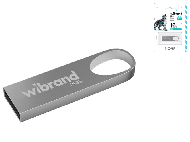 USB флеш-накопичувач Wibrand 16gb Irbis Колір Срібло
