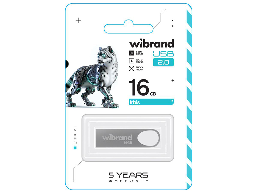 USB флеш-накопичувач Wibrand 16gb Irbis Колір Срібло