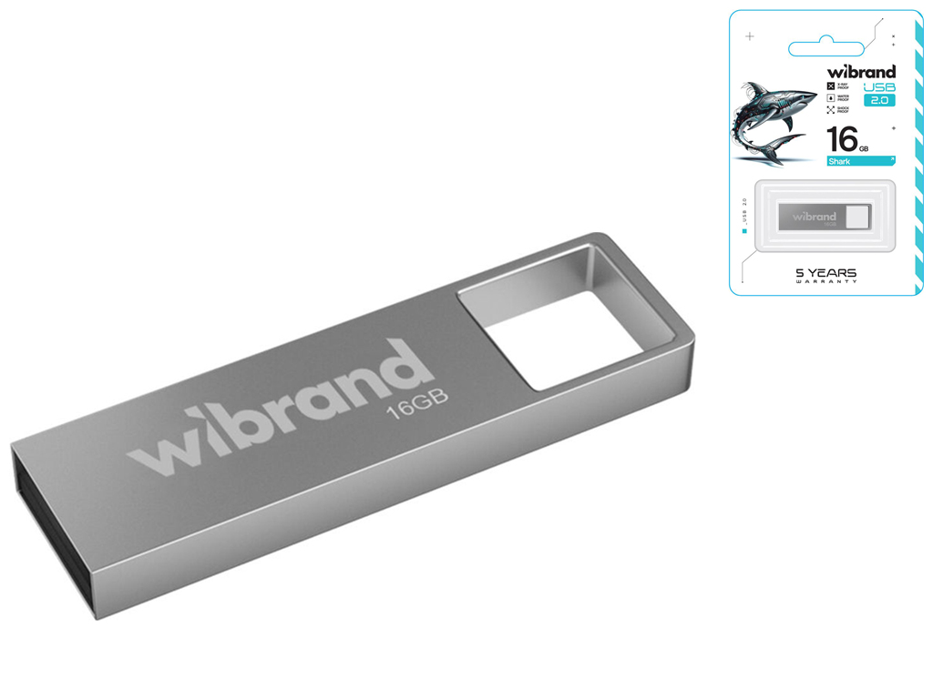 USB Flash Drive Wibrand 16gb Shark Цвет Серебро