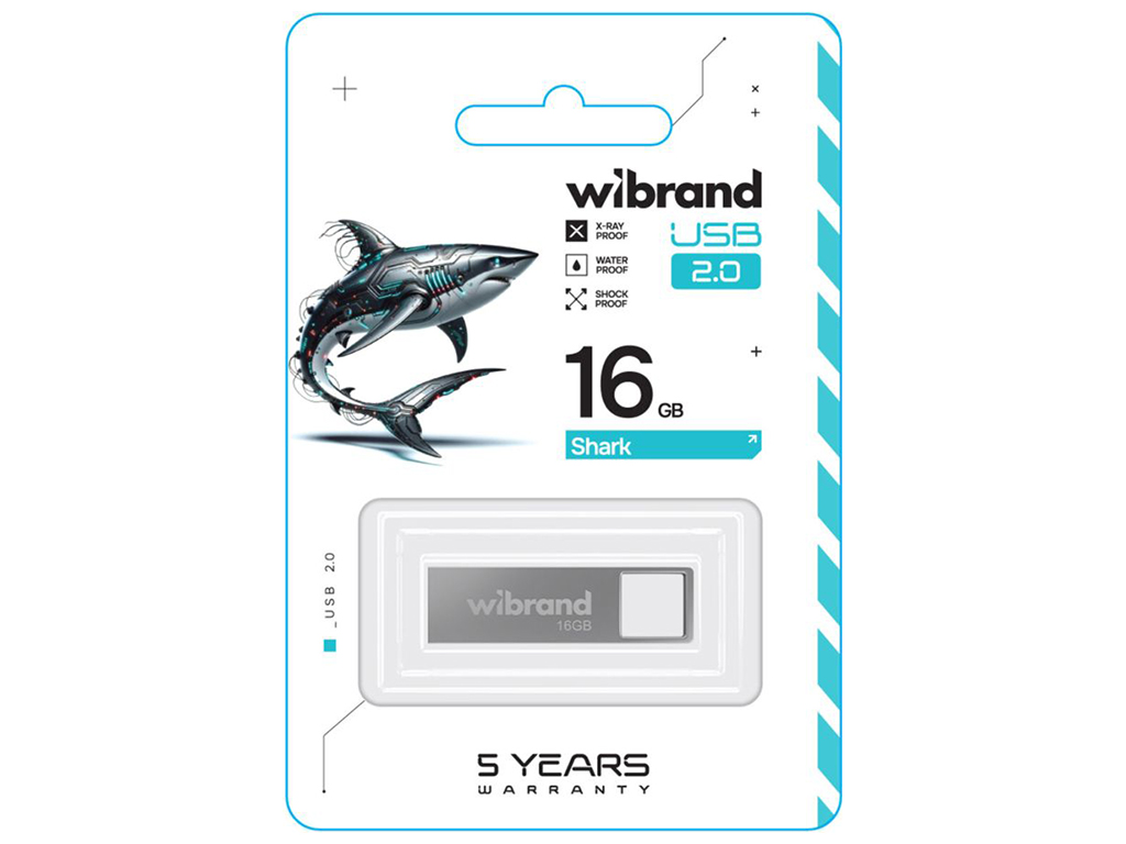 USB Flash Drive Wibrand 16gb Shark Цвет Серебро
