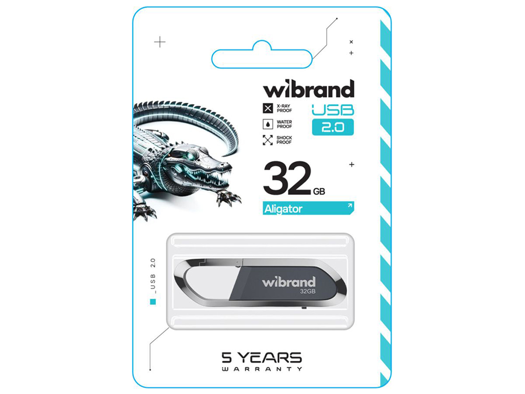 USB Flash Drive Wibrand 32gb Aligator Цвет Серый