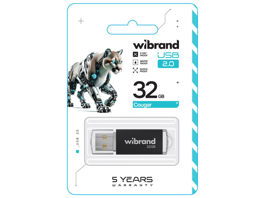 USB Flash Drive Wibrand 32gb Cougar Цвет Черный