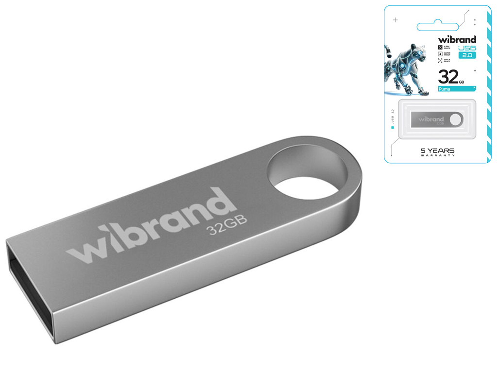 USB Flash Drive Wibrand 32gb Puma Цвет Серебро