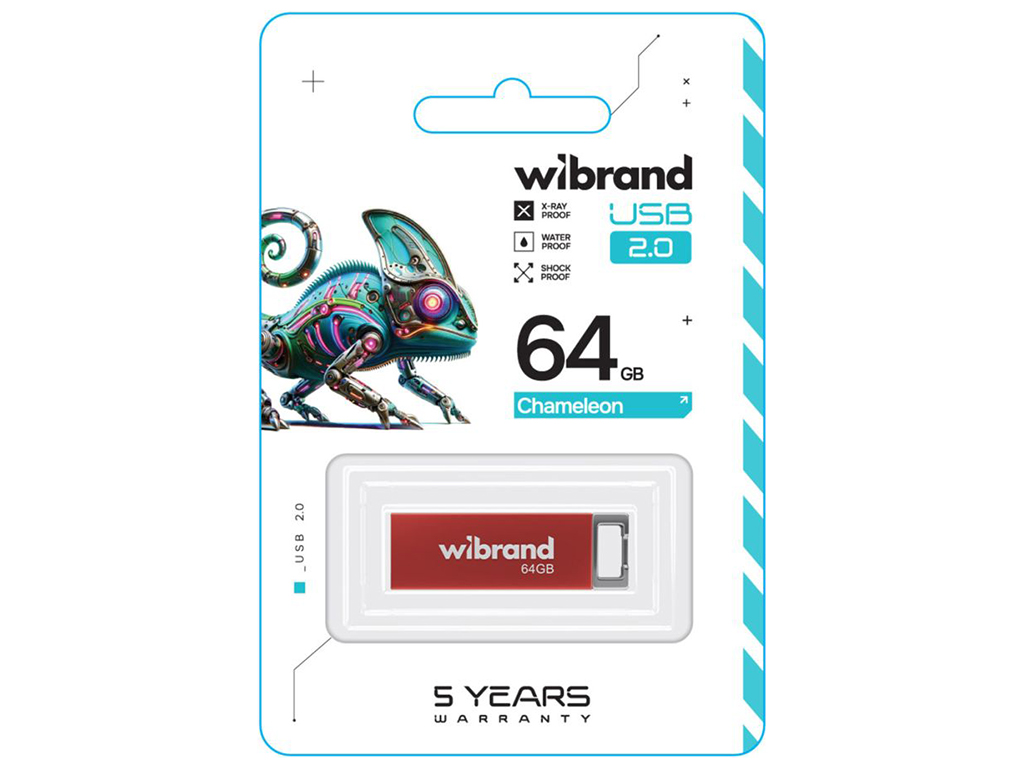 USB Flash Drive Wibrand 64gb Chameleon Цвет Красный