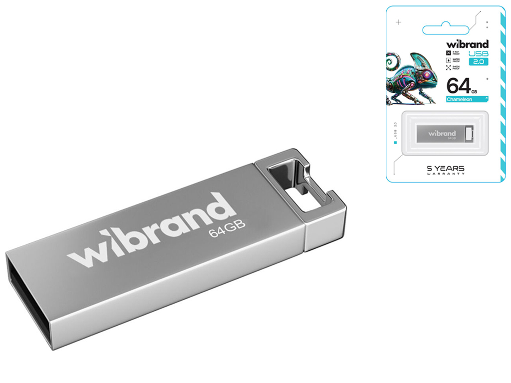 USB Flash Drive Wibrand 64gb Chameleon Цвет Серебро
