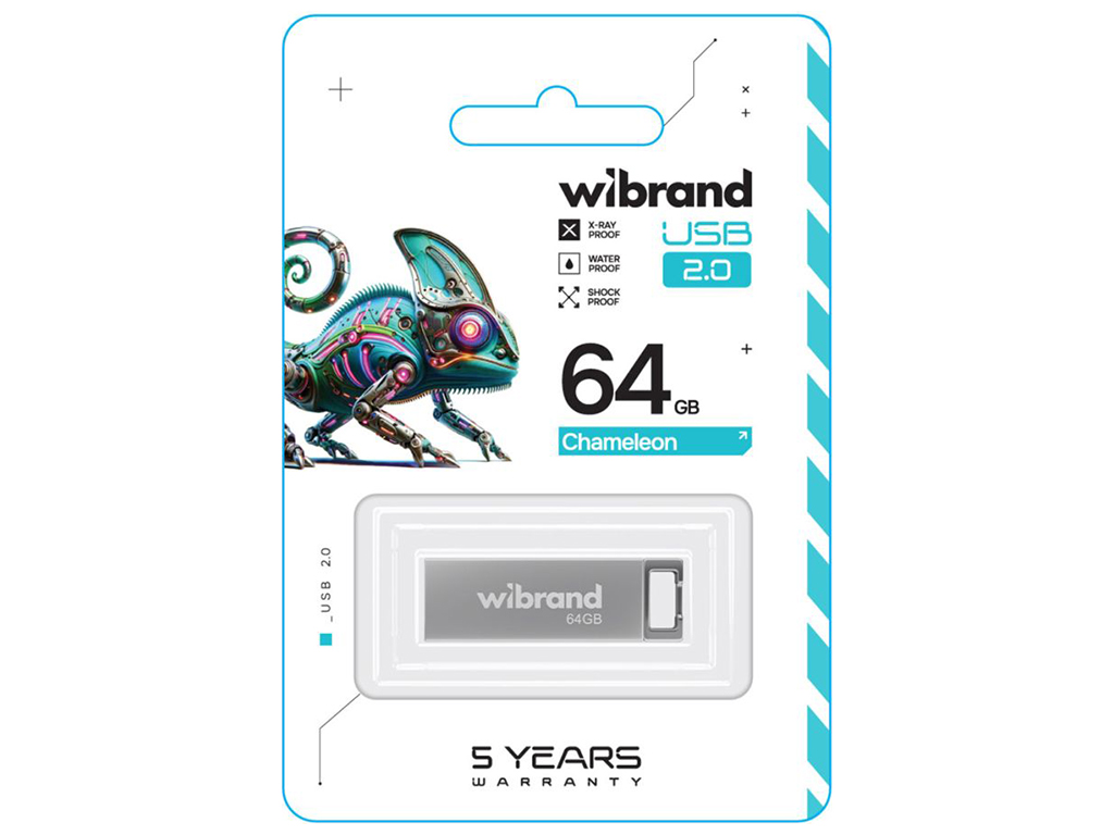 USB Flash Drive Wibrand 64gb Chameleon Цвет Серебро