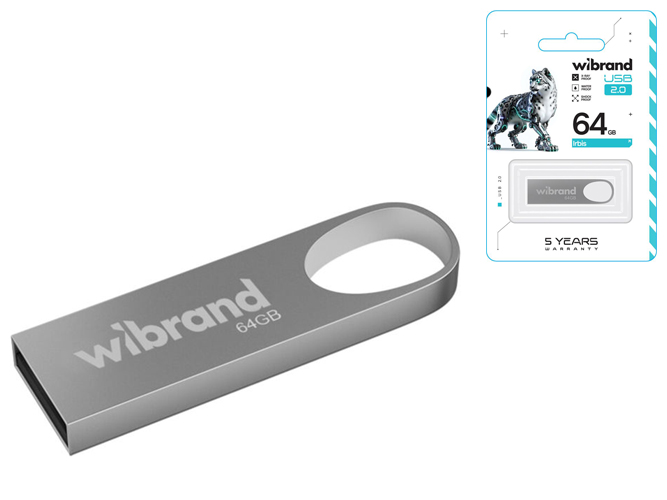 USB Flash Drive Wibrand 64gb Irbis Цвет Серебро