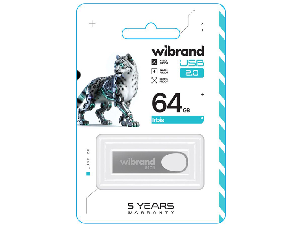 USB Flash Drive Wibrand 64gb Irbis Цвет Серебро