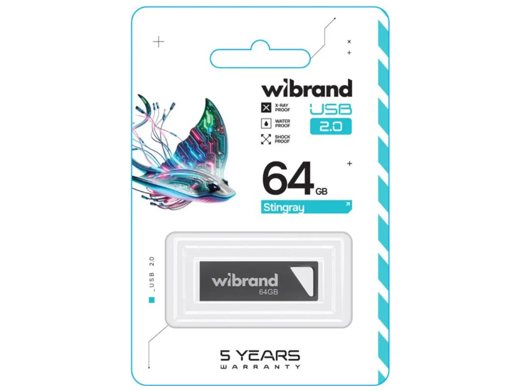USB Flash Drive Wibrand 64gb Stingray Цвет Серый