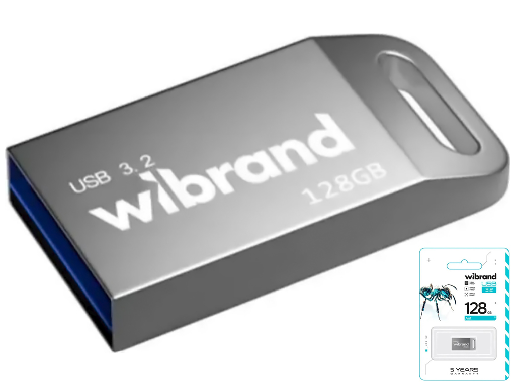 USB флеш-накопитель 3.2 Wibrand 128gb Ant Gen1, цвет серебро