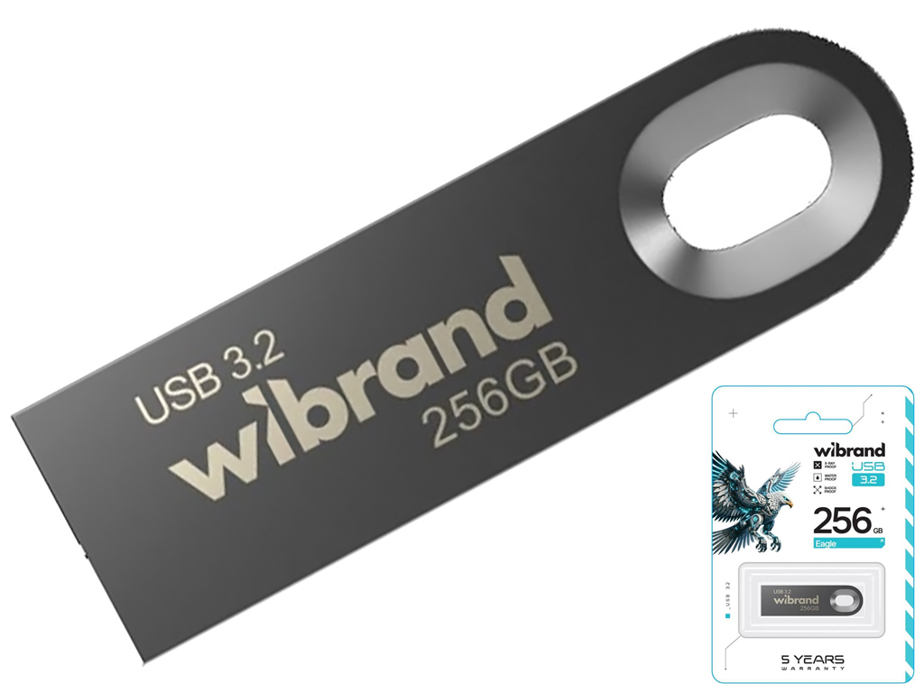 USB флеш-накопичувач 3.2 Wibrand 256gb Eagle Gen1, колір сірий