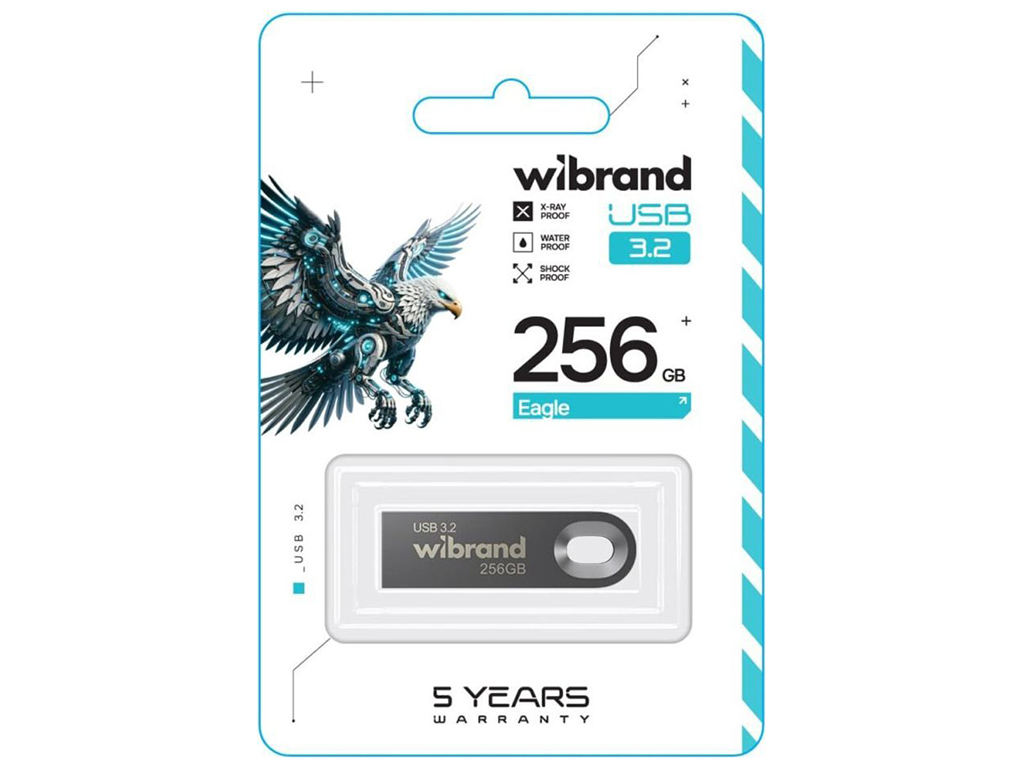 USB флеш-накопичувач 3.2 Wibrand 256gb Eagle Gen1, колір сірий