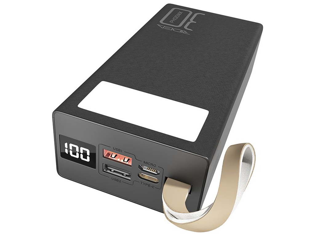 Универсальная мобильная батарея Power Bank Ridea Phoenix30, 20W, 30000mAh, цвет черный