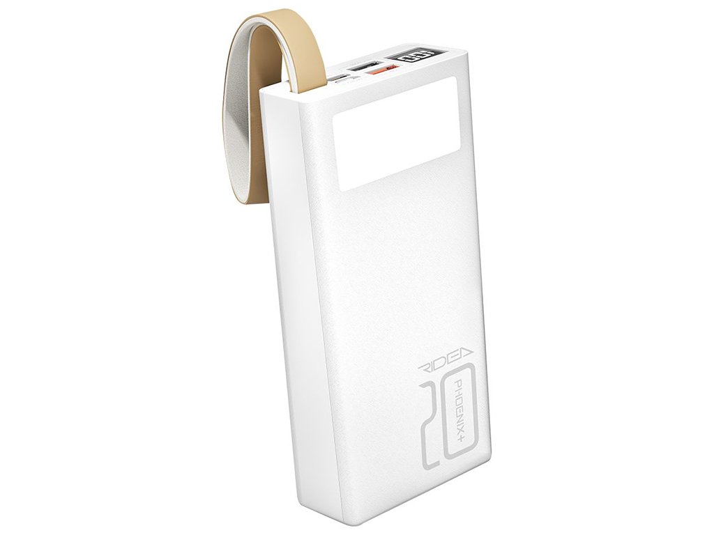 Power Bank Ridea RP-D20L+ Phoenix20+ PD/QC 3.0 20W digital display + lamp 20000 mAh Цвет Белый