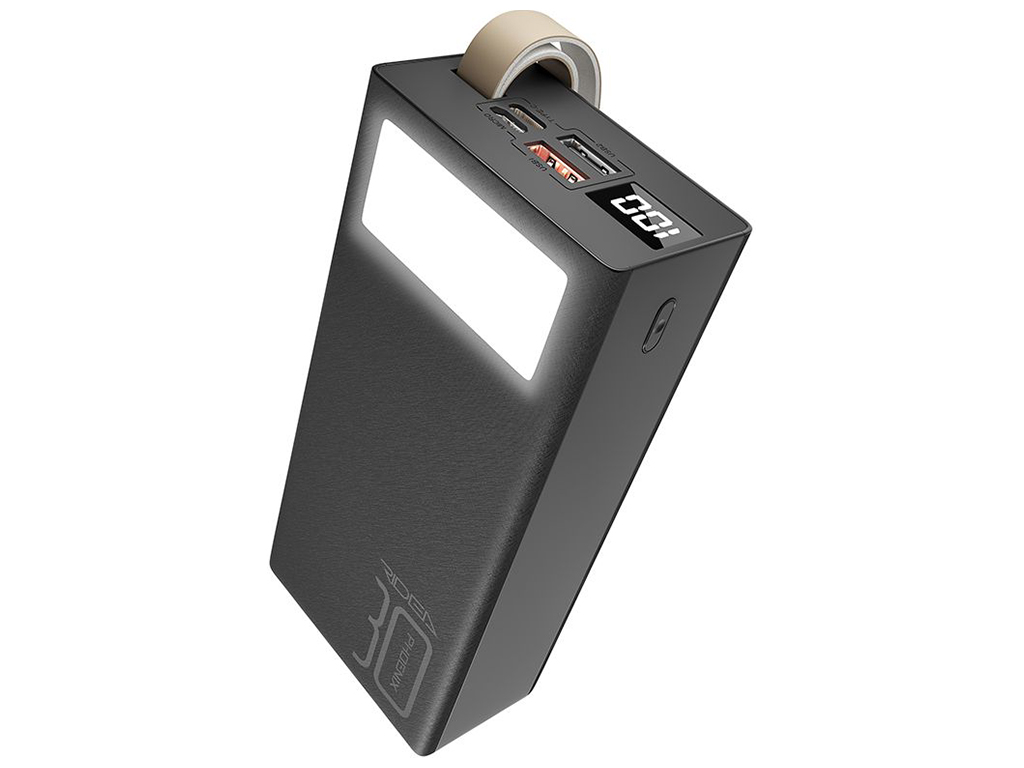 Power Bank Ridea RP-D30L Phoenix30 10W digital display + lamp 30000 mAh, Черный