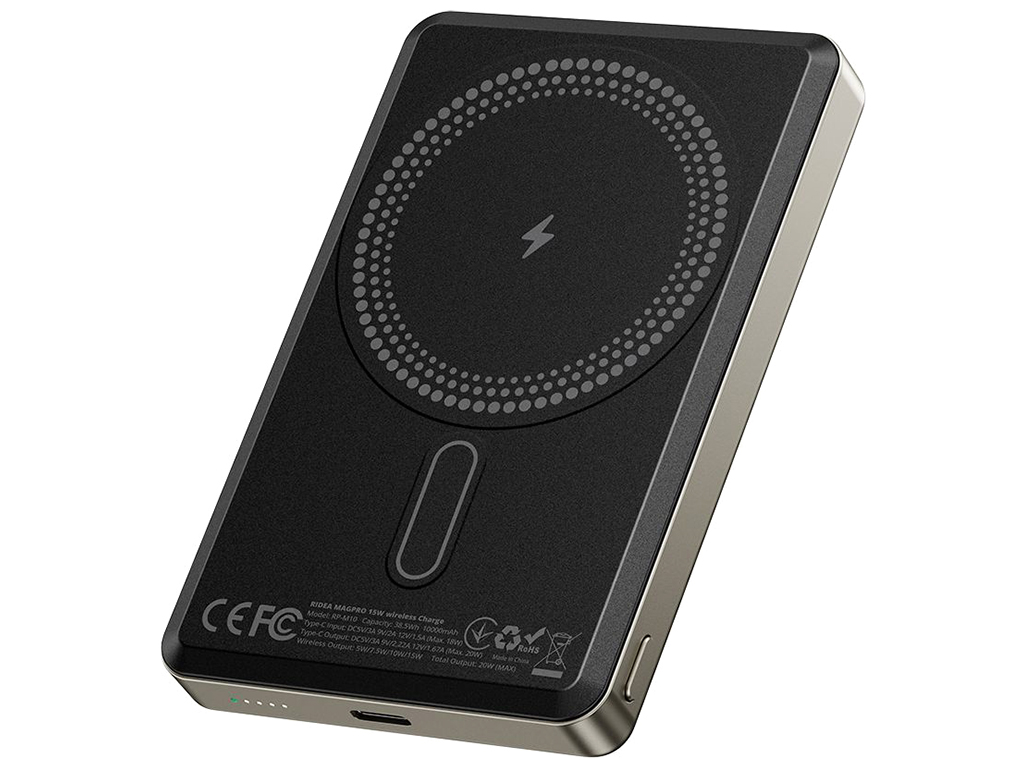 Мобильная Батарея Ridea RP-M10 MAGPRO QC/PD 20W, QI 15W with Magnetic 10000mAh, цвет Титан