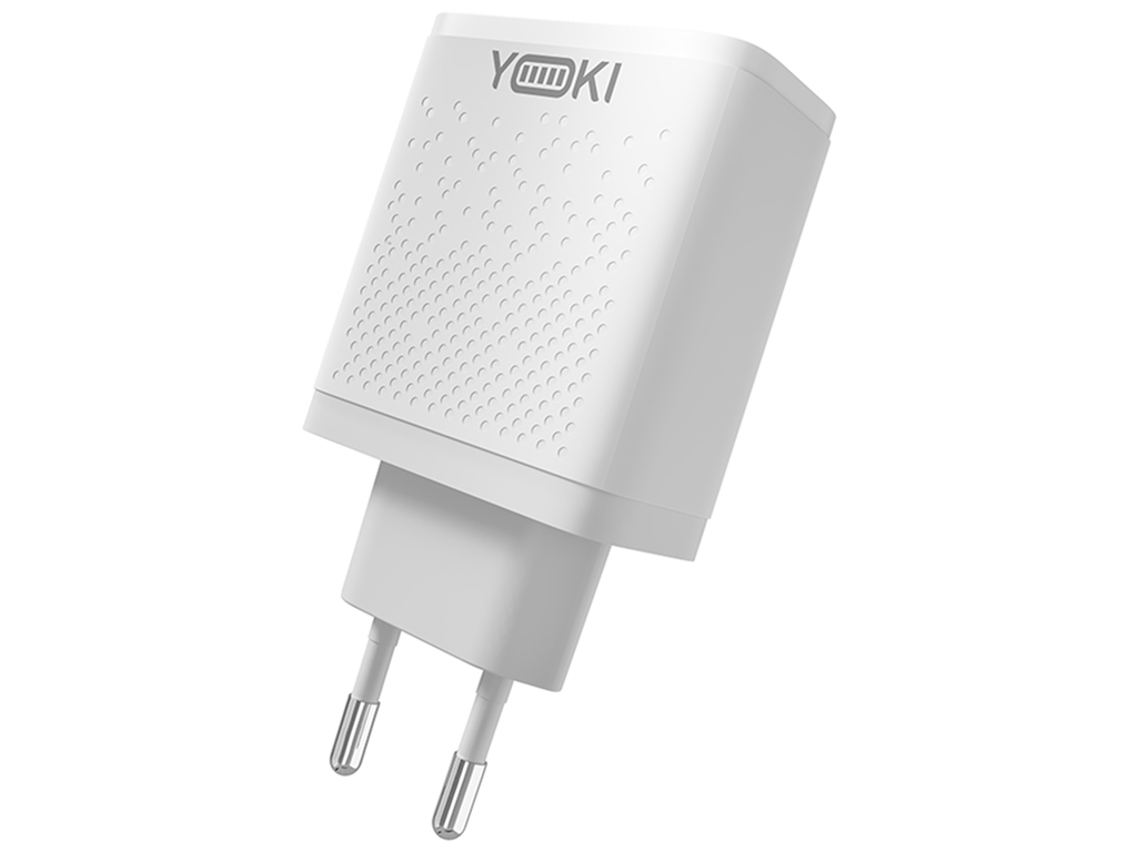 Сетевое зарядное устройство Yoki Led Series, USB-A + Type-C, 33W, Белый