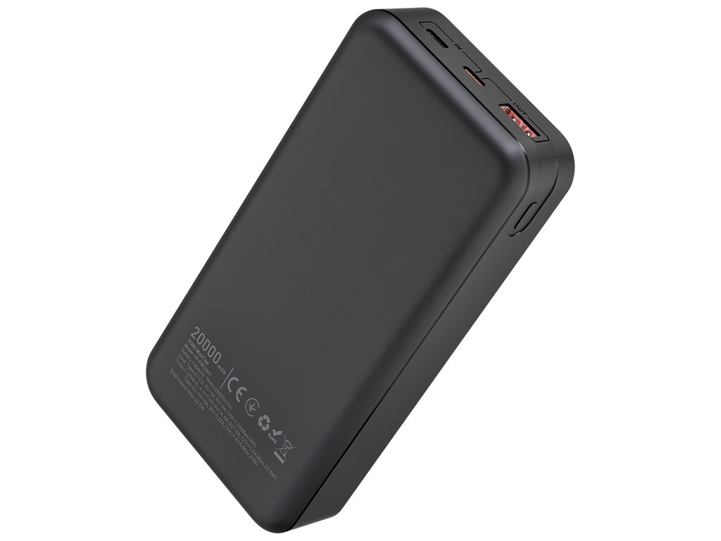 Повербанк Yoki MaxCap, 20000мАч, Type-C, USB-A, PD, QC, 22,5Вт