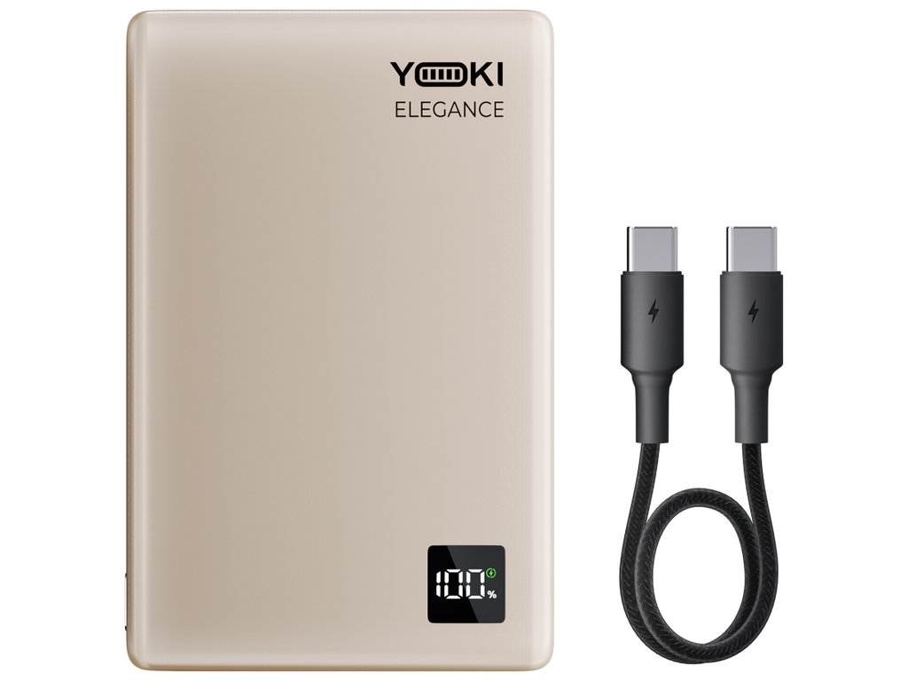 Повербанк YOKI Elegance, 5000 мАч, 15 Вт, магнитная беспроводная зарядка, Type-C, Titan