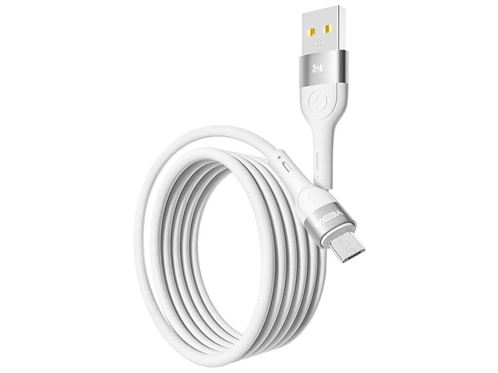 Кабель Yoki Extra, USB-A — Micro USB, 3A, 1,2м, Белый