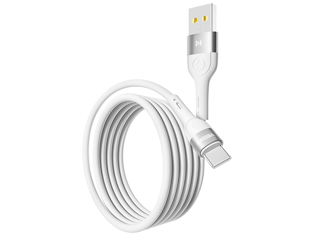 Кабель Yoki Extra, USB-A — Type-C, 3A, 1,2м Белый