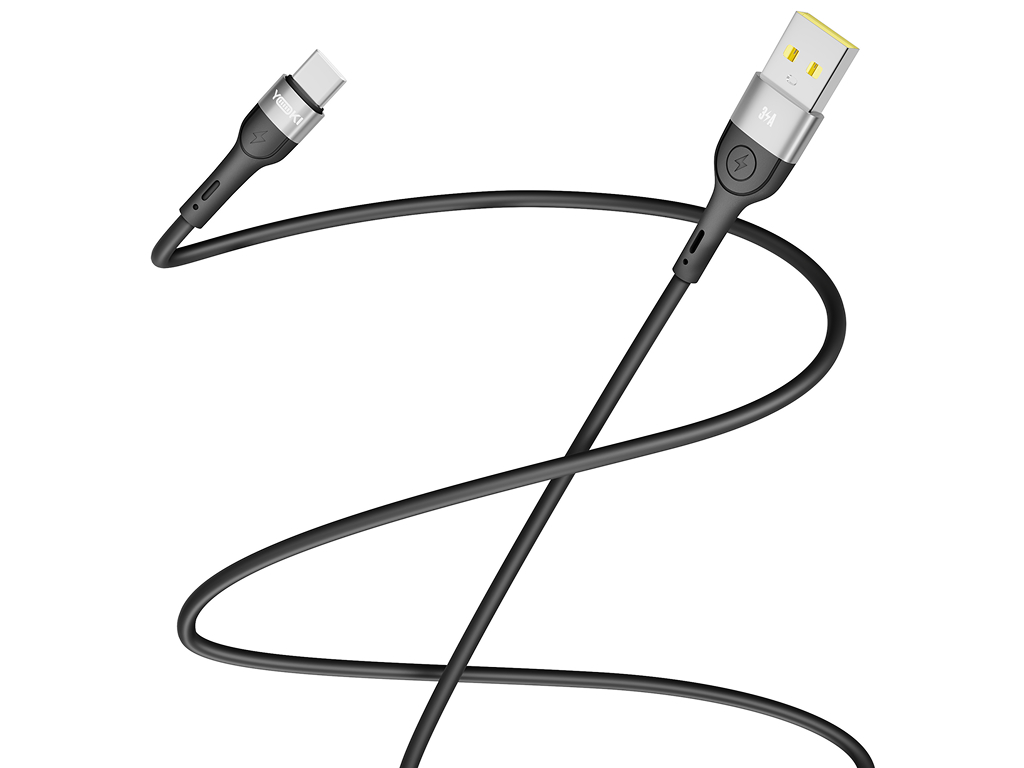 Кабель Yoki Extra, USB-A — Type-C, 3A, 1,2м Черный