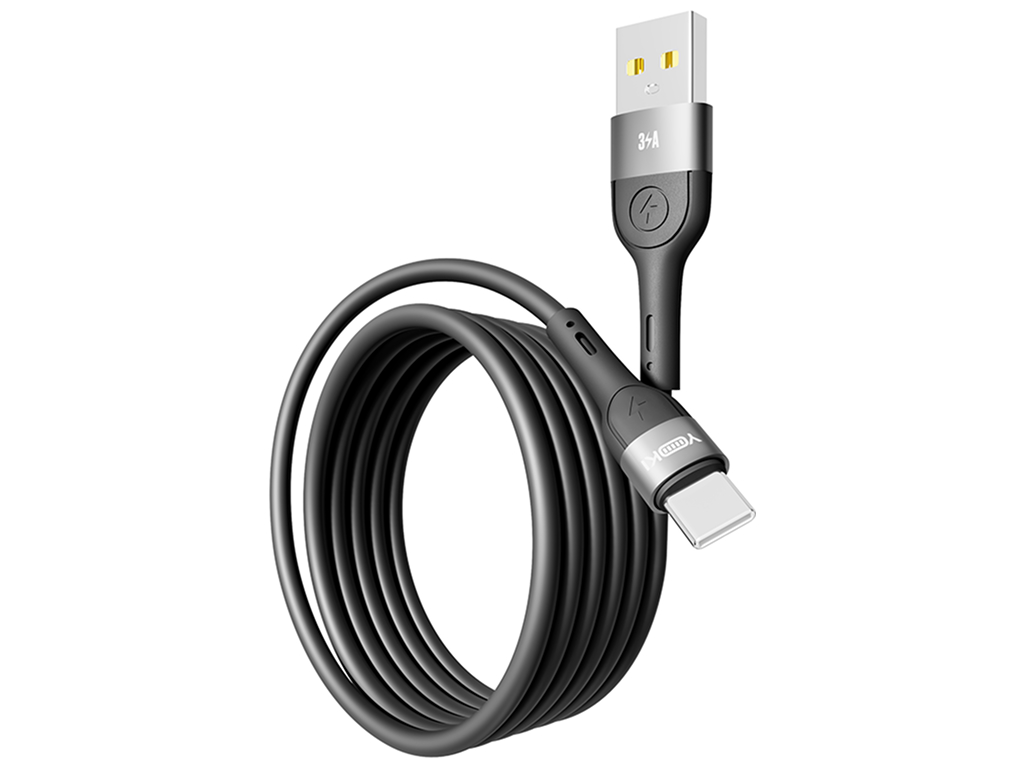Кабель Yoki Extra, USB-A — Type-C, 3A, 1,2м Черный