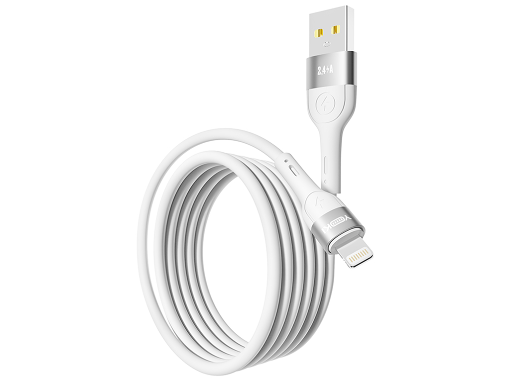 Кабель Yoki Extra, USB-A — Lightning, 2,4A, 1,2м, Белый