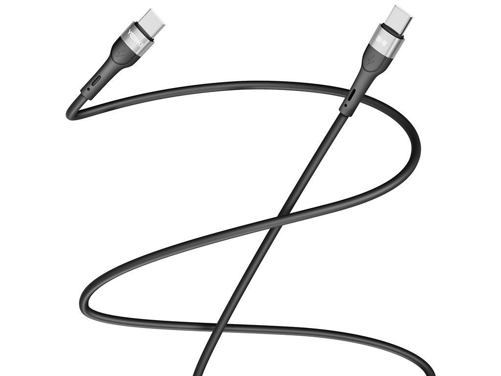 Кабель Yoki Extra, Type-C - Type-C, 60W, 1,2м, Черный