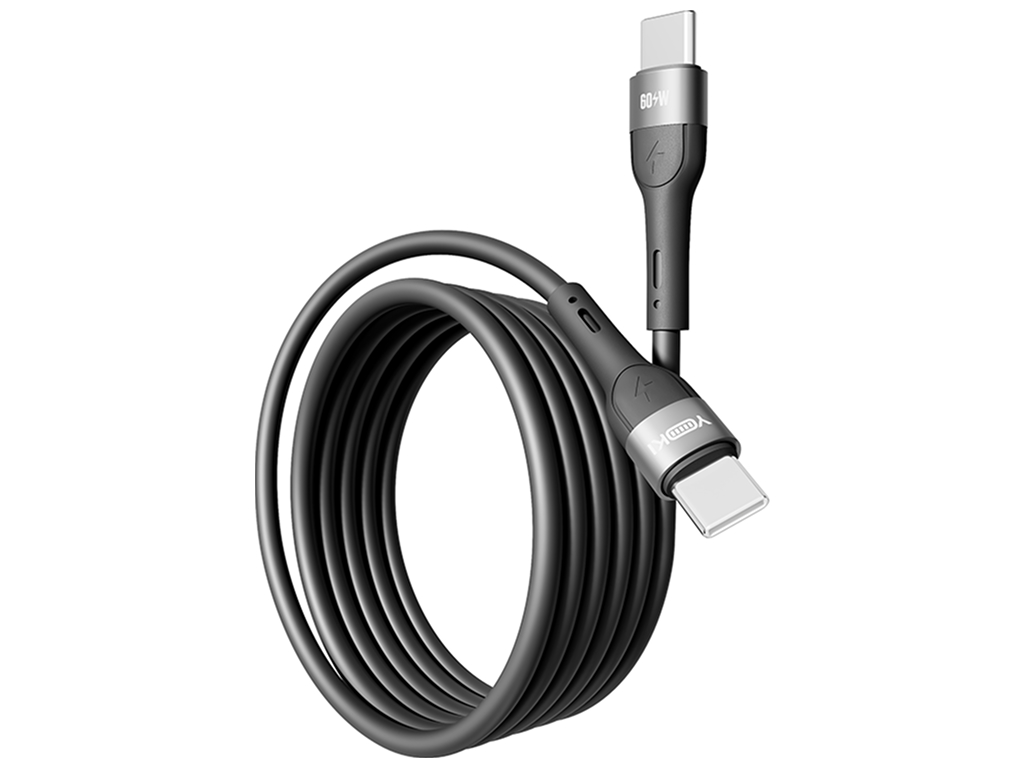 Кабель Yoki Extra, Type-C - Type-C, 60W, 1,2м, Черный