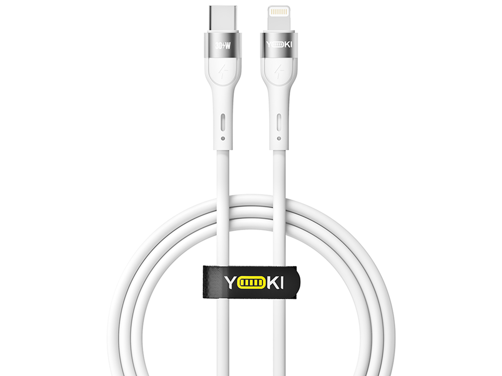 Кабель Yoki Extra, Type-C - Lightning, 30W, 1,2м, Белый