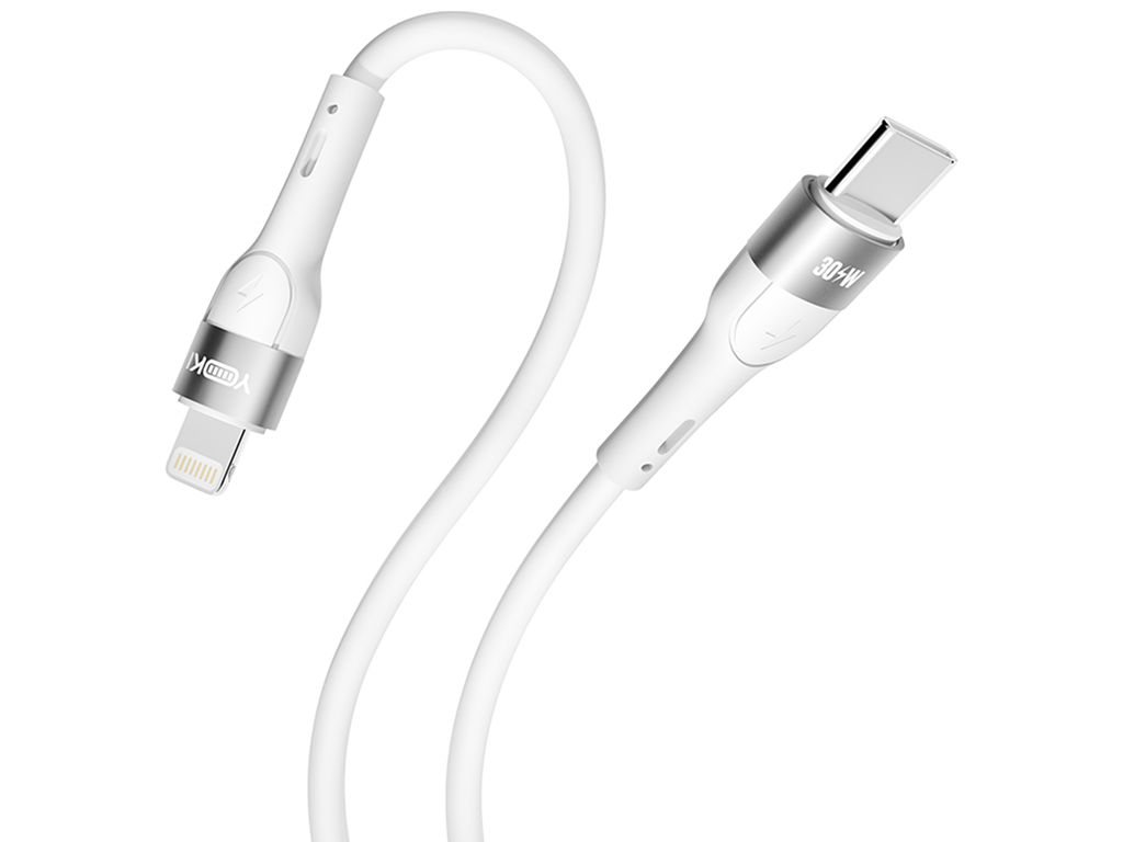 Кабель Yoki Extra, Type-C - Lightning, 30W, 1,2м, Белый