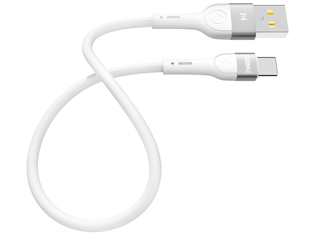 Кабель Yoki Extra, USB-A — Type-C, 3A, 25см, Белый