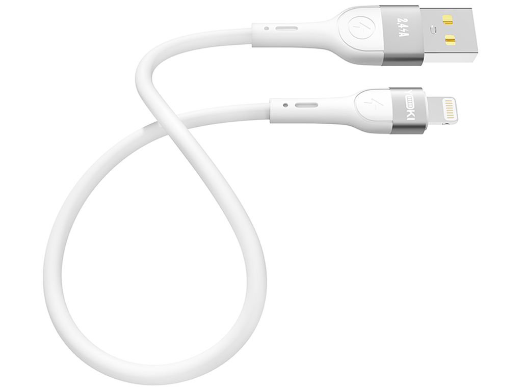 Кабель Yoki Extra, USB-A — Lightning, 2,4A, 25см, Белый