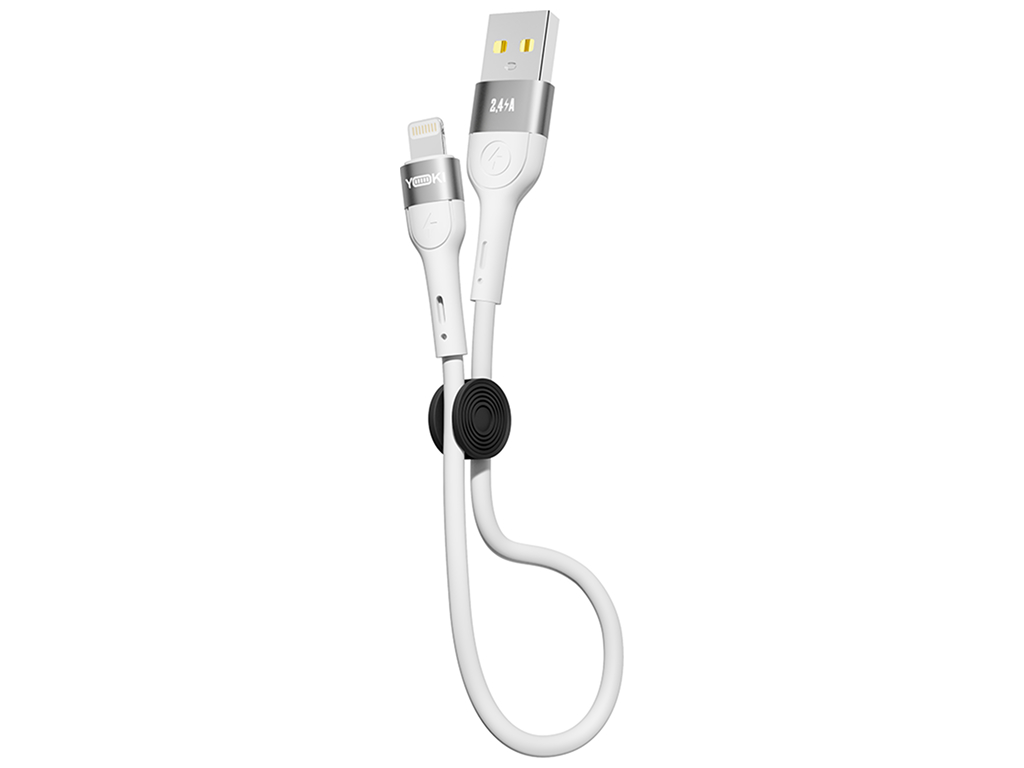 Кабель Yoki Extra, USB-A — Lightning, 2,4A, 25см, Белый