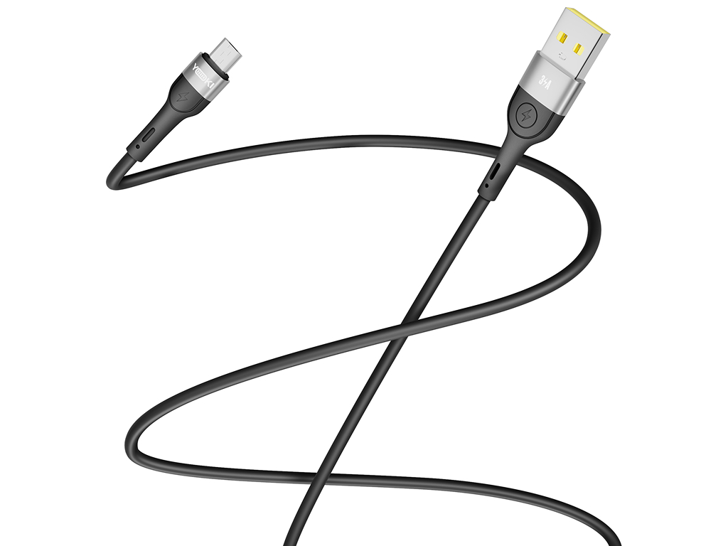 Кабель Yoki Extra, USB-A — Micro USB, 3A, 2м, Черный