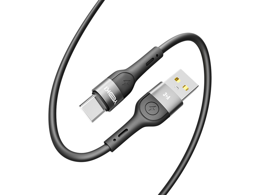 Кабель зарядный Yoki Extra, Usb-A - Type-C, передача данных, 60Вт, 2м