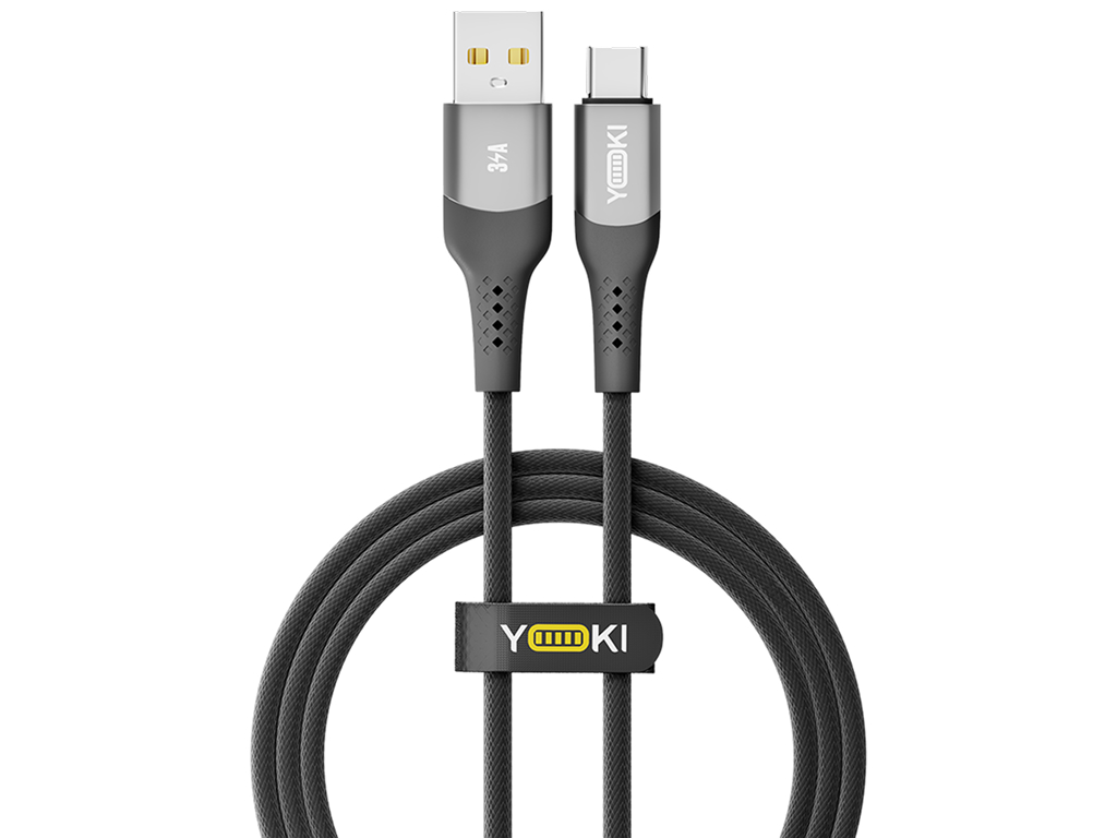 Кабель зарядный Yoki Solid, Usb-A - Type-C, передача данных, 60Вт, 1,2м