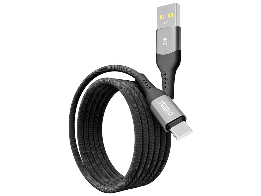 Кабель зарядный Yoki Solid, Usb-A - Type-C, передача данных, 60Вт, 1,2м