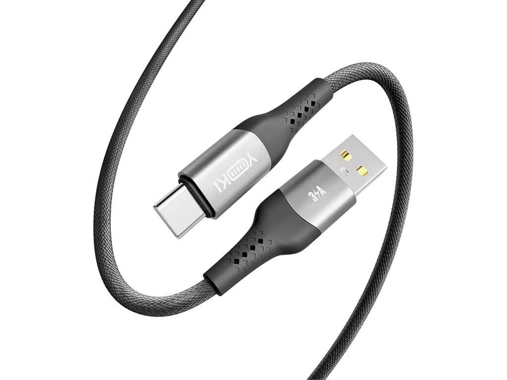 Кабель зарядный Yoki Solid, Usb-A - Type-C, передача данных, 60Вт, 1,2м