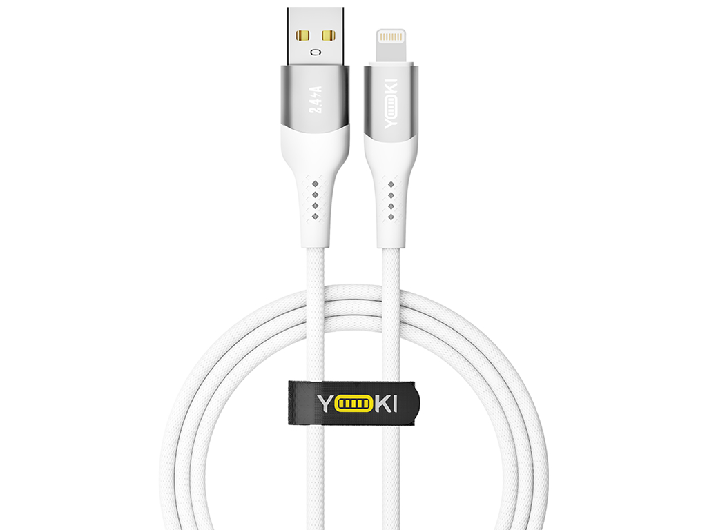 Кабель Yoki Solid, USB-A — Lightning, 2,4A, 1,2м, Белый