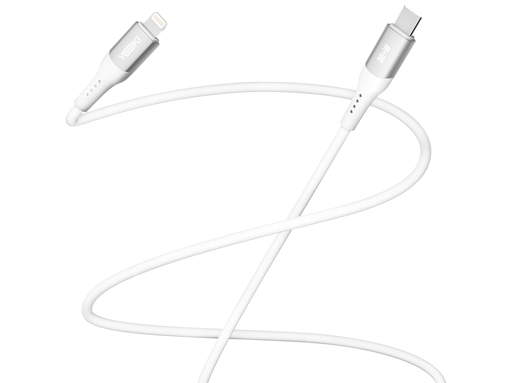 Кабель Yoki Solid, Type-C - Lightning, 30W, 1,2м, Білий